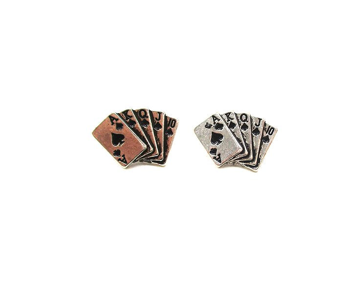 SMALL SPADE ROYAL FLUSH EARRINGS