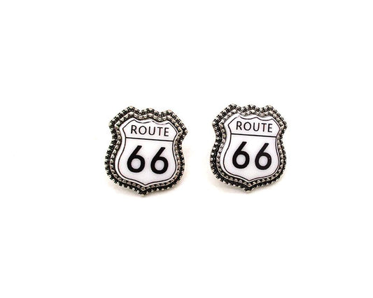 Western Route 66 Stud Earrings