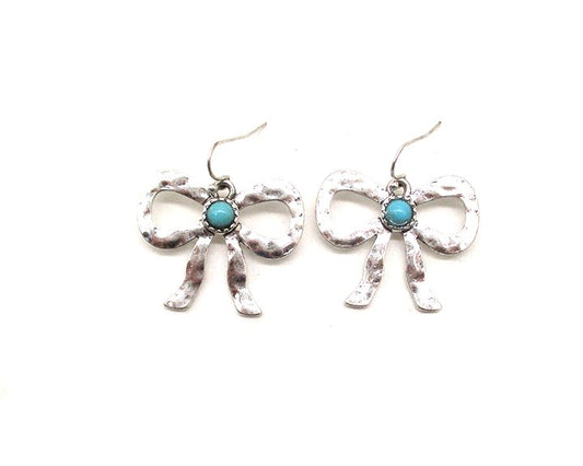 Western Turquoise Ribbon Dangle Earrings