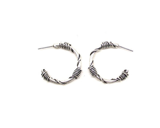 WESTERN BARBED WIRE HOOP EARRINGS