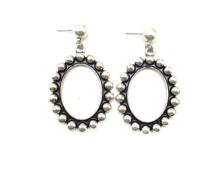 Western Oval Cut Bubble Dangle Earrings