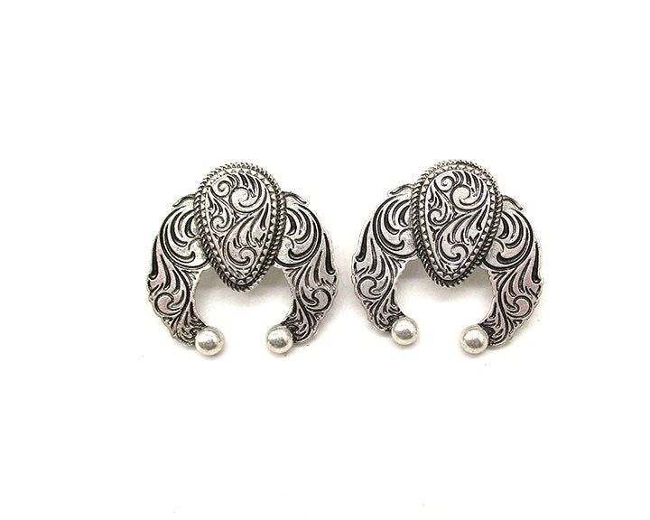 Western Squash Blossom Concho Earrings