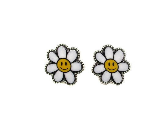 Smiling Flower Post Earrings