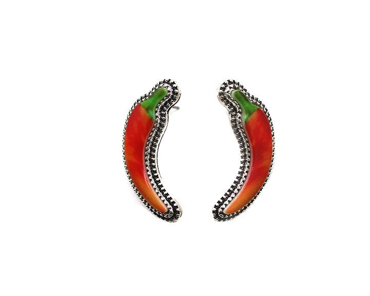 Red Chili Pepper Stud Earrings