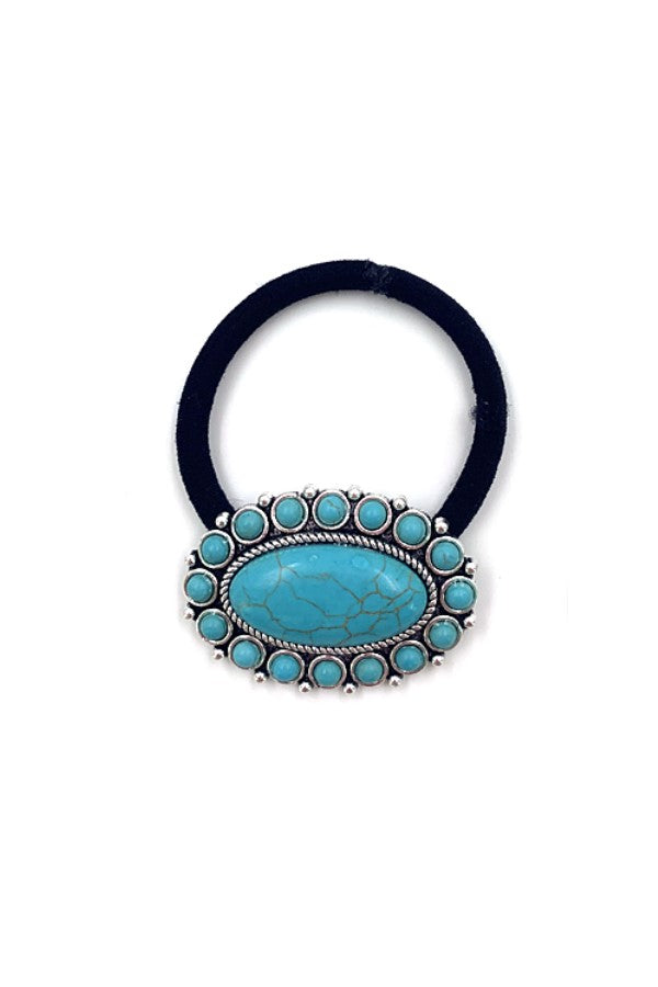 WESTERN STYLE TURQUOISE HAIR TIE