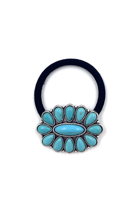 WESTERN STYLE TURQUOISE HAIR TIE