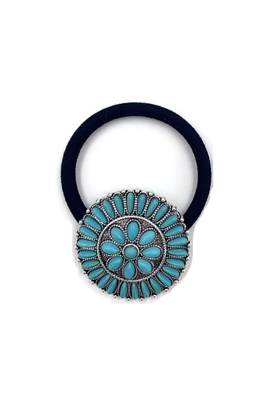 WESTERN STYLE TURQUOISE HAIR TIE