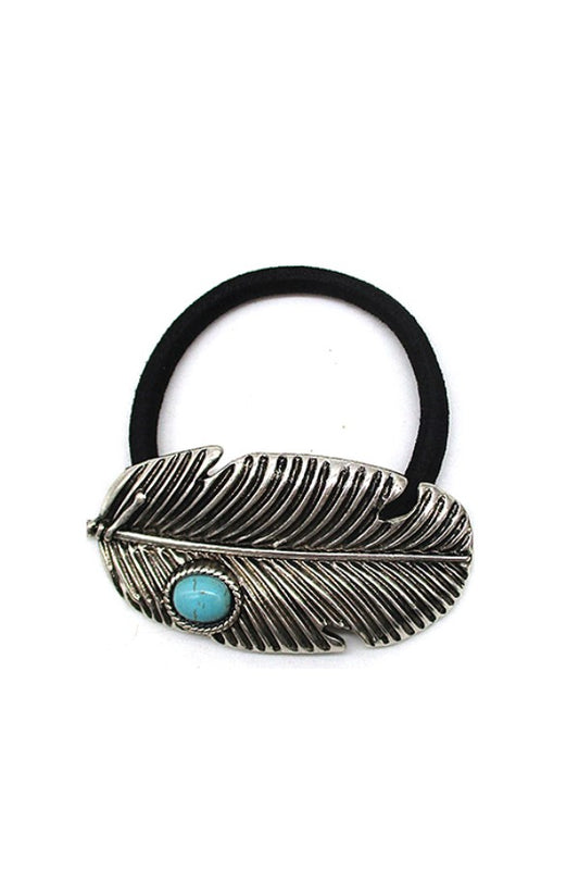 WESTERN FEATHER DESIGN HAIR TIE