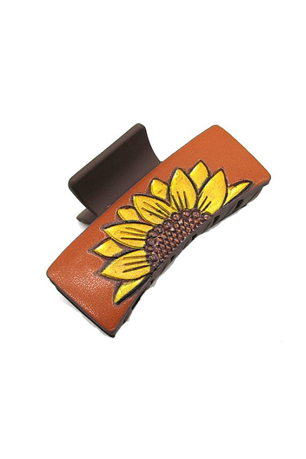 WESTERN SUNFLOWER DESIGN HAIR CLAW