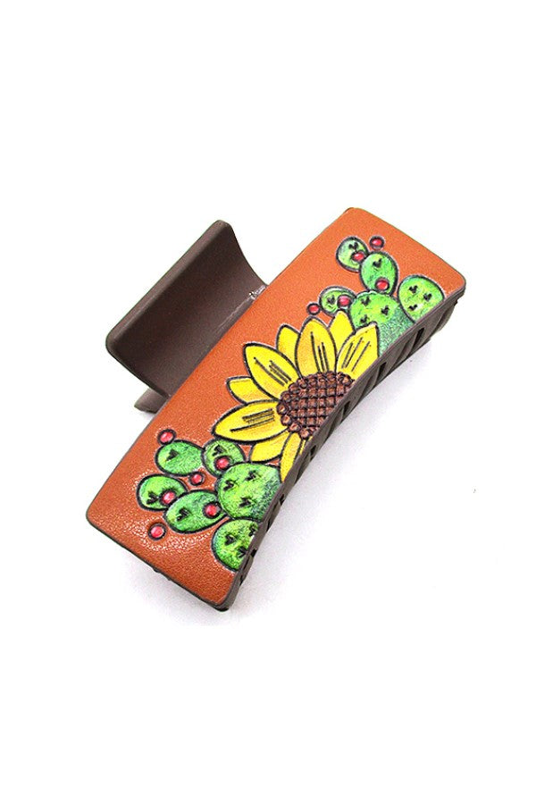 WESTERN SUNFLOWER DESIGN HAIR CLAW