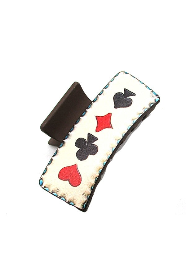 POKER CARD DESIGN HAIR CLAW