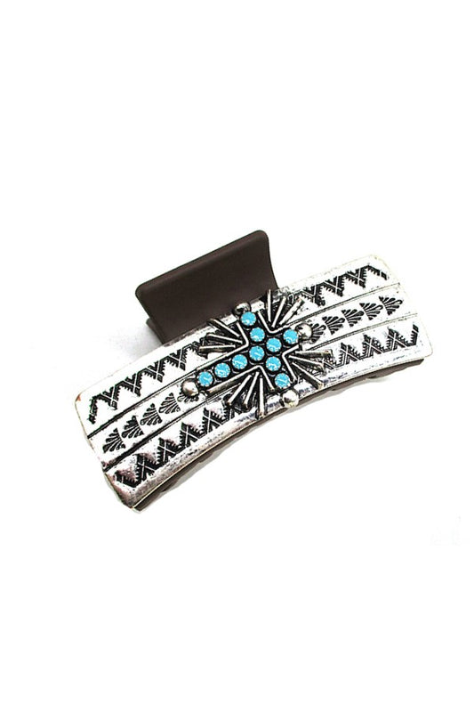 WESTERN STYLE TURQUOISE CASTING HAIR CLAW