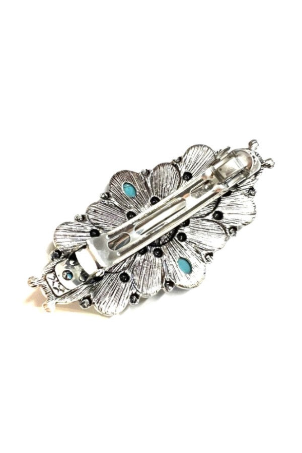 WESTERN DESIGN TRUQUOISE STONE HAIR BARRETTE