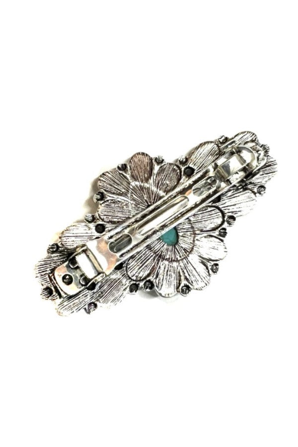 WESTERN DESIGN TRUQUOISE STONE HAIR BARRETTE