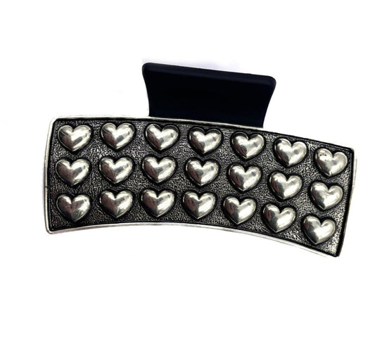 Western Small Bubble Heart Metal Hair Claw