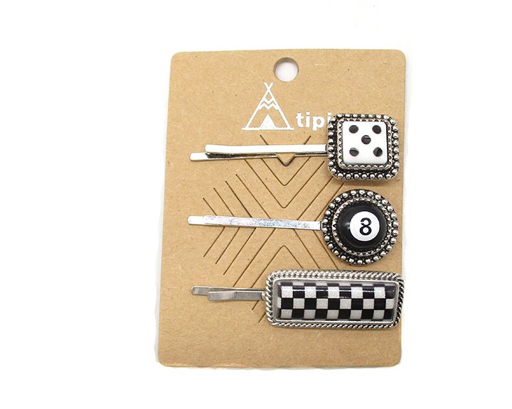 3 Multi Theme Bobby Pin Set