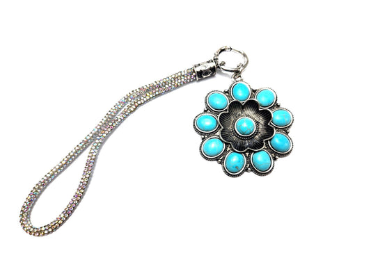 Western Flower Concho Keychain