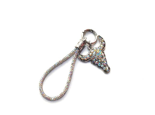 Western Crystal Steer head Keychain