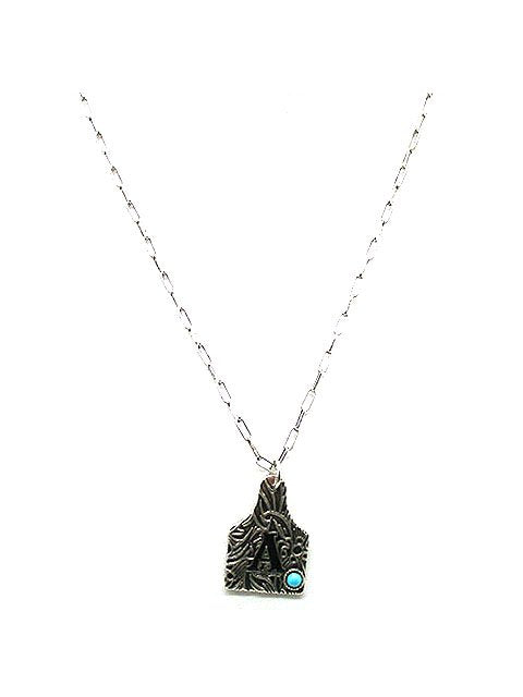 Western Initial Cattle Tag Necklace