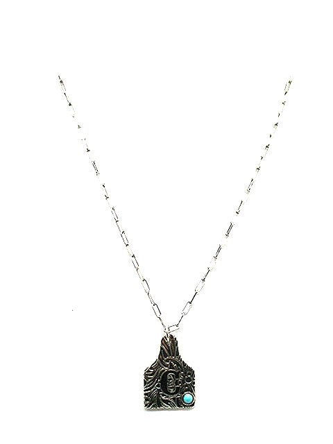 Western Initial Cattle Tag Necklace