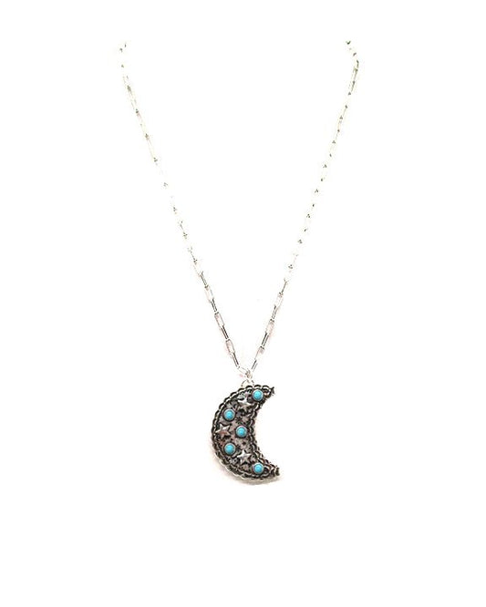 WESTERN MOON AND STAR NECKLACE