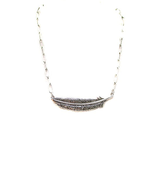 Western Feather Chain Necklace