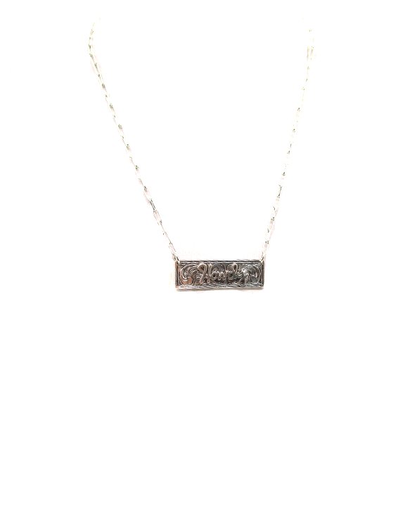 Western Etched Howdy Bar Necklace