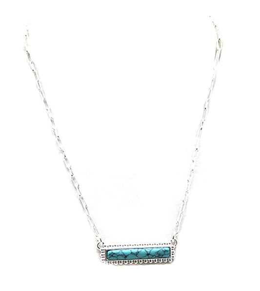 Western Turquoise Bar Necklace