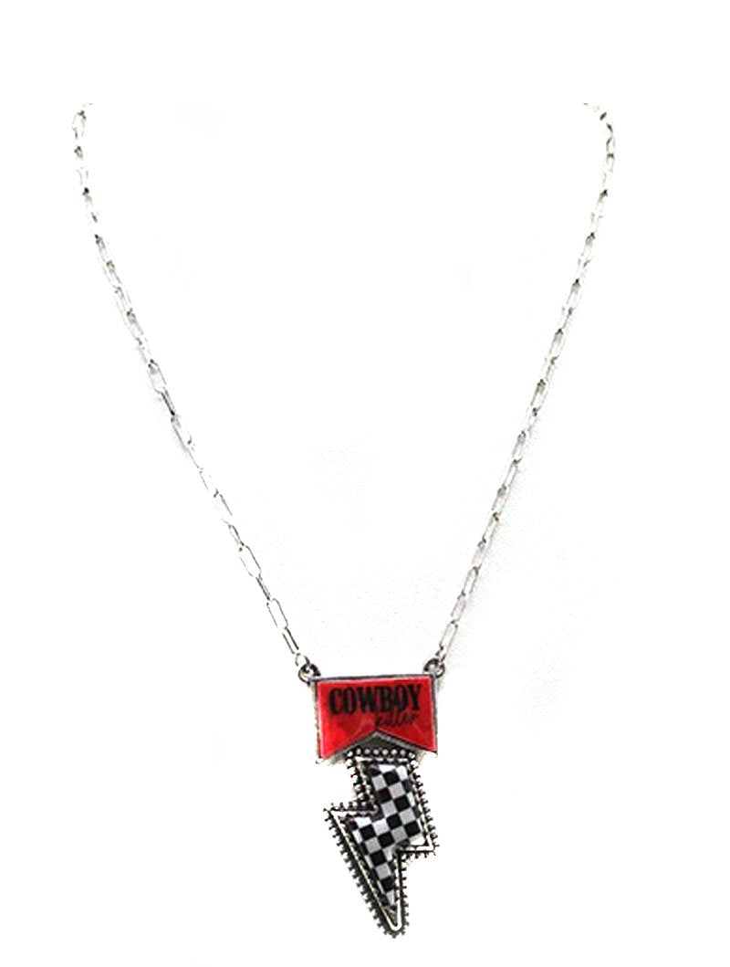 Western Cowboy Killer Lighting Checker Necklace