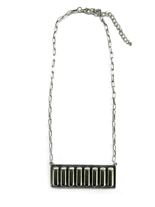 Western Bubble Metal Plate Necklace