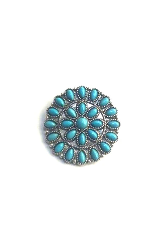 WESTERN MINI CONCHO TURQUOISE HAT PIN