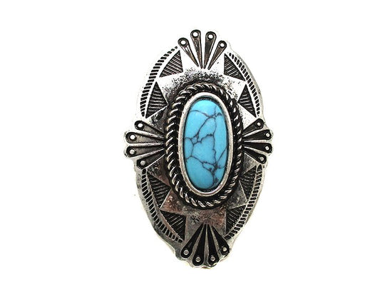 WESTERN CONCHO TURQUOISE CUFF RING