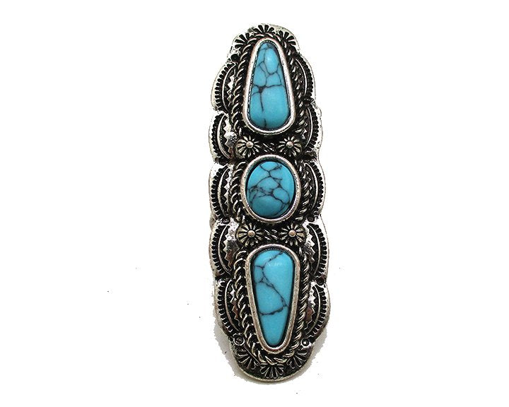 WESTERN BAR TURQUOISE CUFF RING