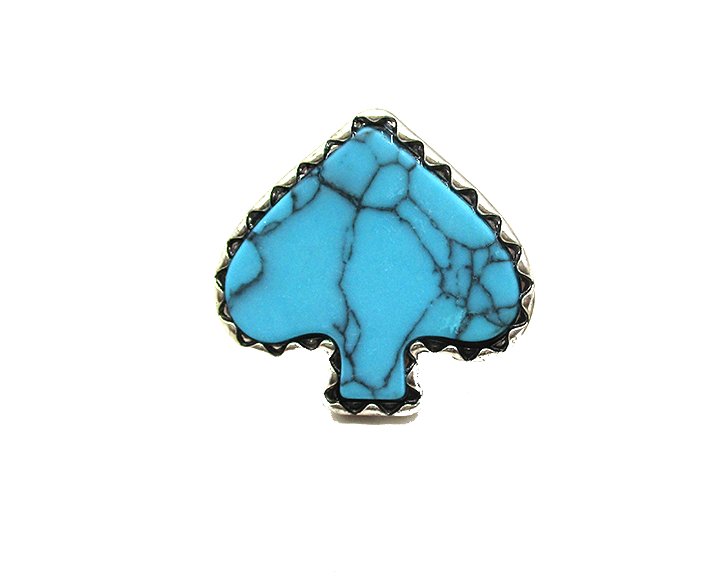 WESTERN TURQUOISE STONE SPADE CUFF RING