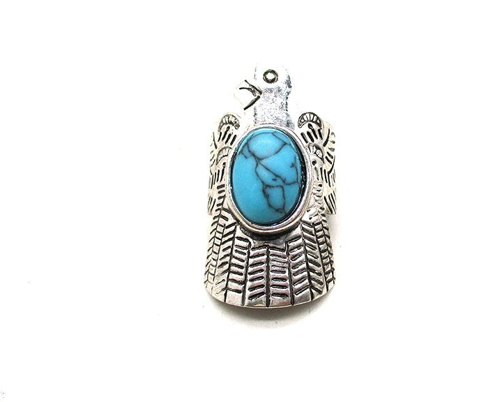 WESTERN THUNDERBIRD TURQUOISE CUFF RING