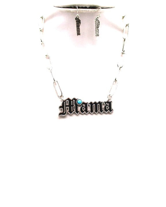 Western Letter Mama Chain Necklace Set