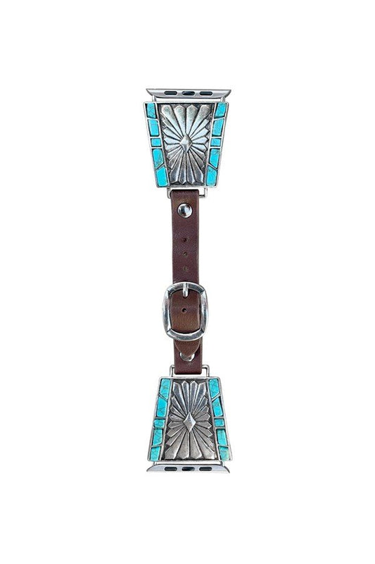 WESTERN CONCHO DESIGN TURQUOISE APPLE WATCH BAND