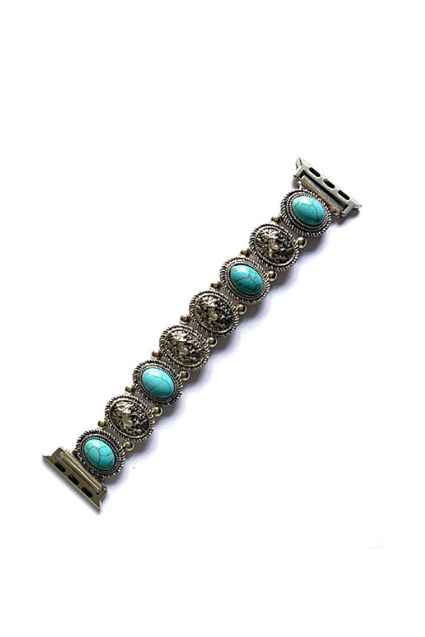 WESTERN TURQUOISE CONCHO STRETCH APPLE WATCH BAND