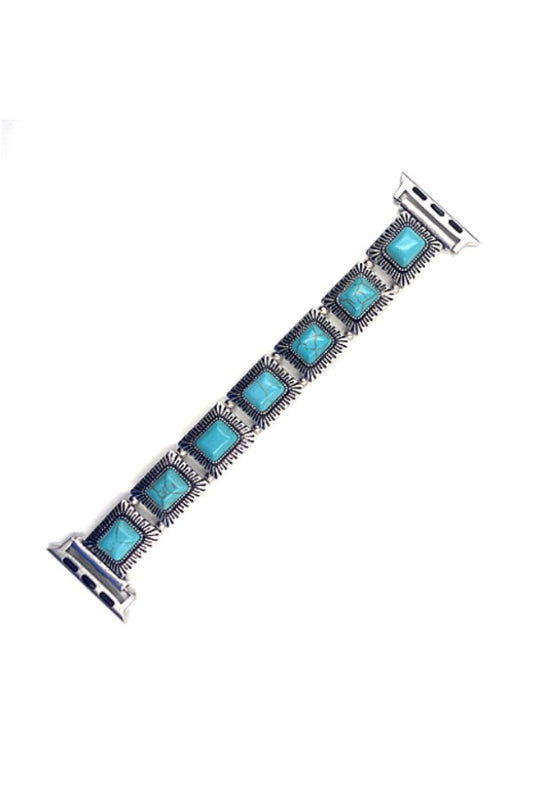 WESTERN TURQUOISE CONCHO STRETCH APPLE WATCH BAND