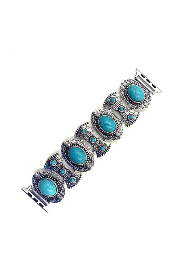 WESTERN TURQUOISE CONCHO STRETCH APPLE WATCH BAND