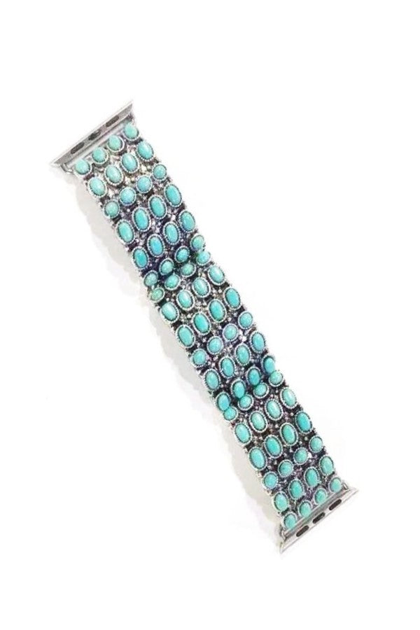 WESTERN TURQUOISE STONE STRETCH APPLE WATCH BAND