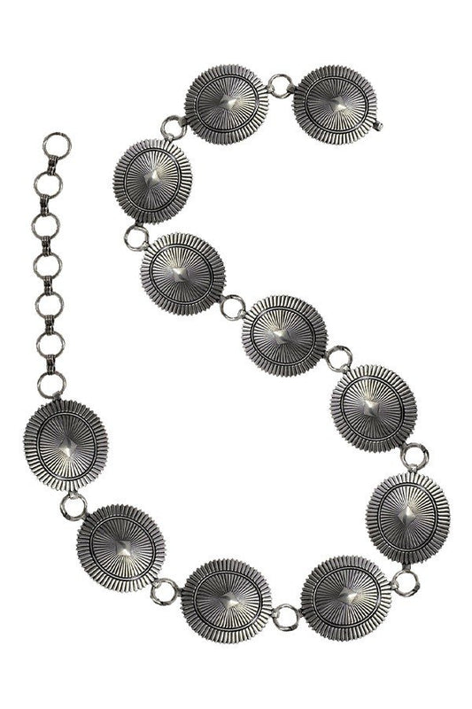 WESTERN METAL CONCHO CHAIN BELT