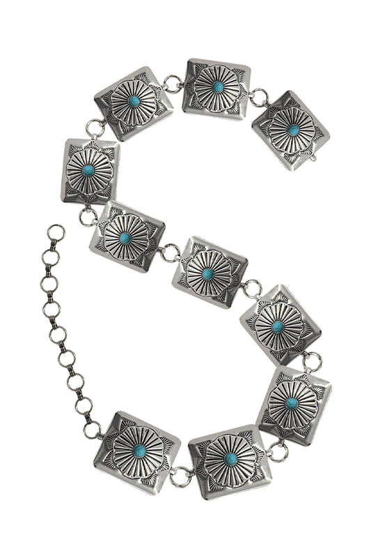 WESTERN METAL CONCHO CHAIN BELT