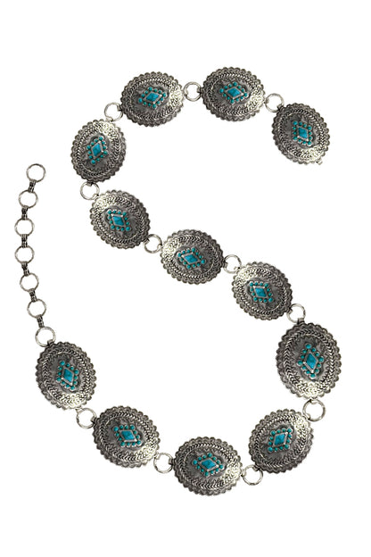 WESTERN METAL CONCHO CHAIN BELT