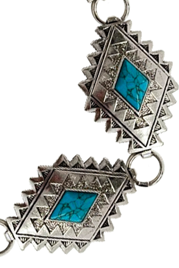 WESTERN METAL NAVAJO CONCHO CHAIN BELT