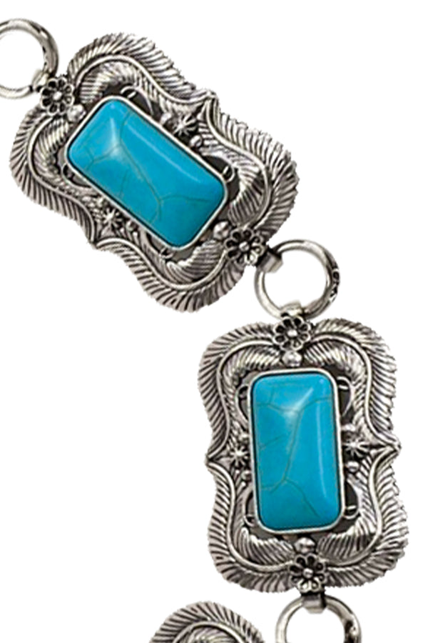 WESTERN TURQUOISE CONCHO CHAIN BELT