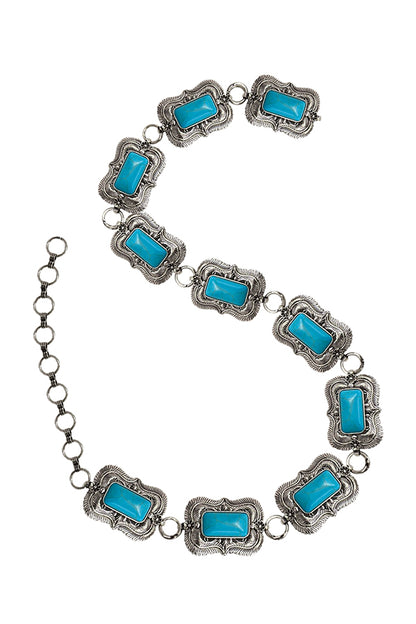 WESTERN TURQUOISE CONCHO CHAIN BELT