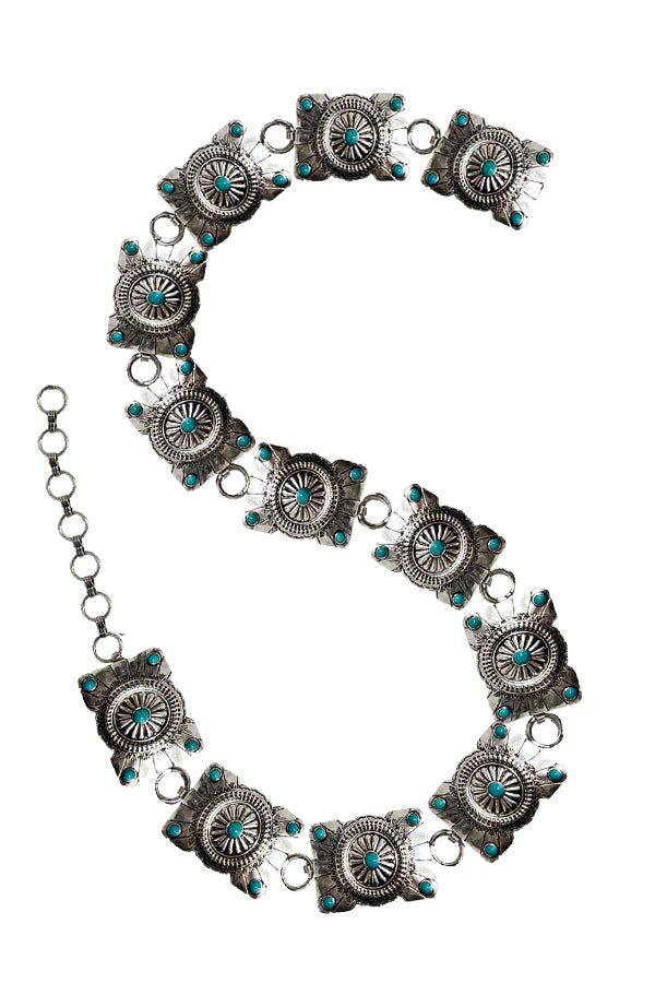 WESTERN METAL CONCHO CHAIN BELT