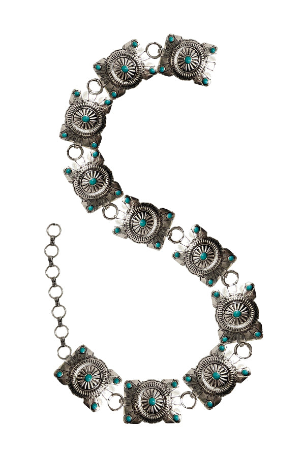 WESTERN METAL CONCHO CHAIN BELT