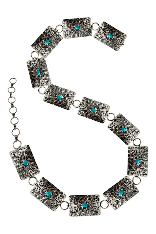 WESTERN METAL CONCHO CHAIN BELT